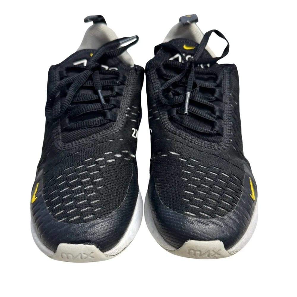 Nike Black and Yellow Air Max 270 Sneakers Size 4.5Y